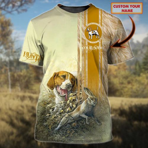 Beagle hunting - Personalized Name 3D Tshirt 1 - Nsd99 HNT0279