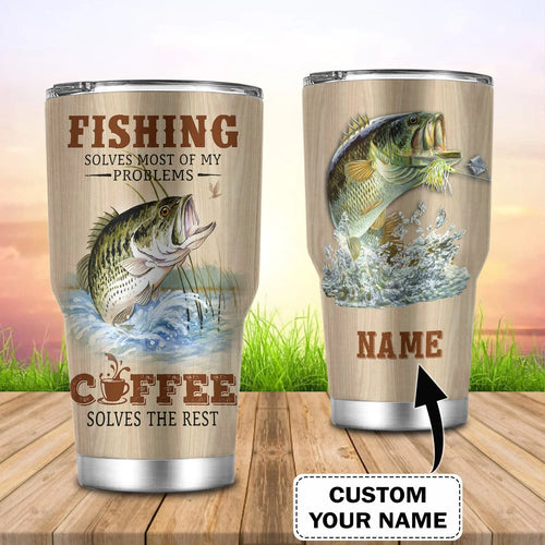Fishing And Coffee- Custom Tumbler - Loop - T2k-222 FISH0283
