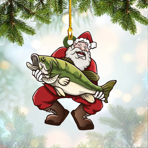 Santa Claus Fishing - Shaped Ornament 06 ORN0073