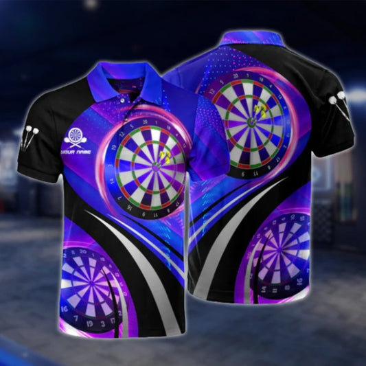 Personalized Name Neon Purple Dart Polo Shirt, Custom Dart Shirts DAT0439