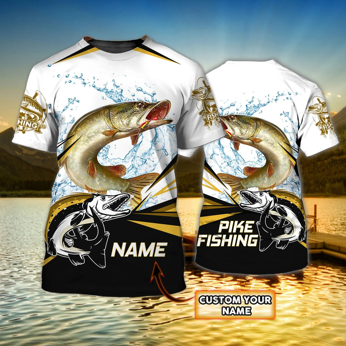 Pike Fishing - Personalized Name 3D Tshirt 37 - Nvc97 FISH0292