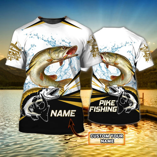 Pike Fishing - Personalized Name 3D Tshirt 37 - Nvc97 FISH0292