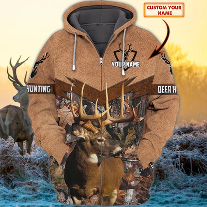 Hunting 5 - Personalized Name 3D Zipper hoodie - Pth98 HNT0043