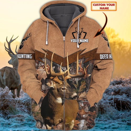 Hunting 5 - Personalized Name 3D Zipper hoodie - Pth98 HNT0043