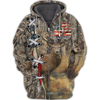 Hunting - Personalized Name 3D Zipper Hoodie 102 - CV98 HNT0089
