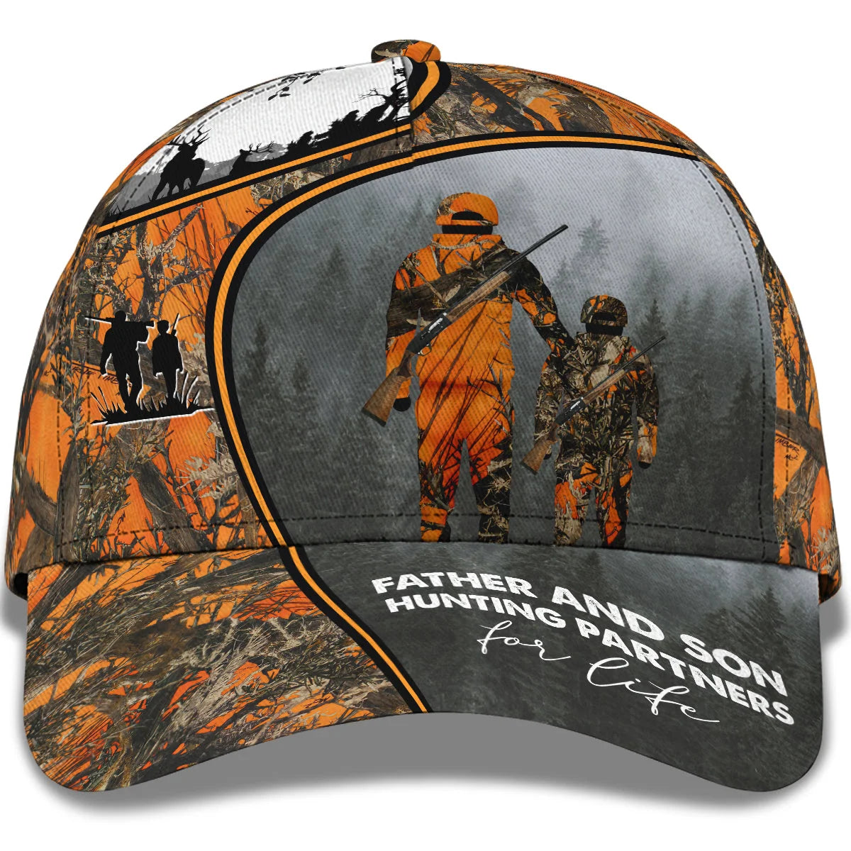 Orange Hunting Father Son Classic Cap - Hdmt ORN0099