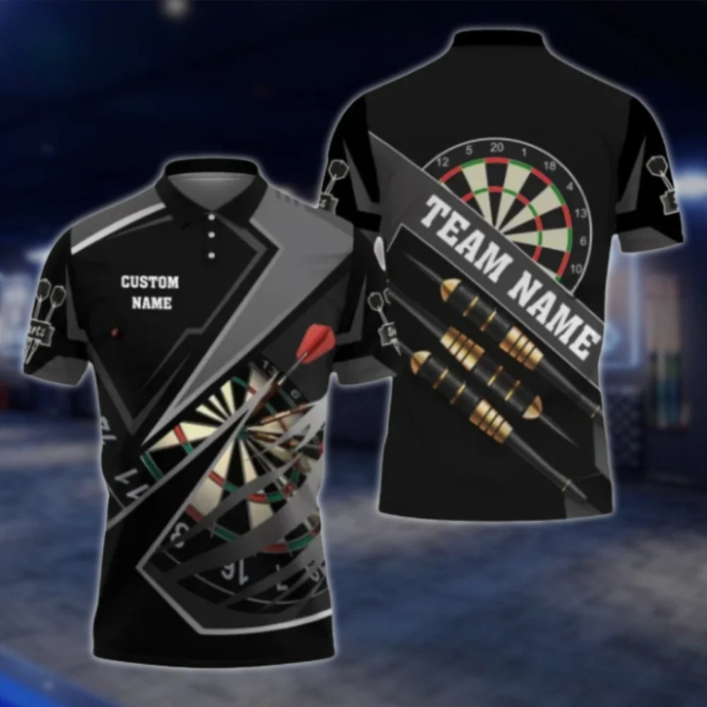Custom Team Black Dart Polo Shirt, Custom Dart Player Shirts DAT0323