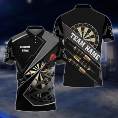 Custom Team Black Dart Polo Shirt, Custom Dart Player Shirts DAT0323