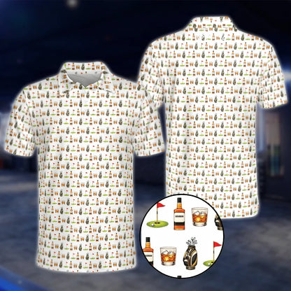 Men's Bourbon Whiskey Golf Polo Shirts, Bourbon Lover Golf Shirts GOF0220