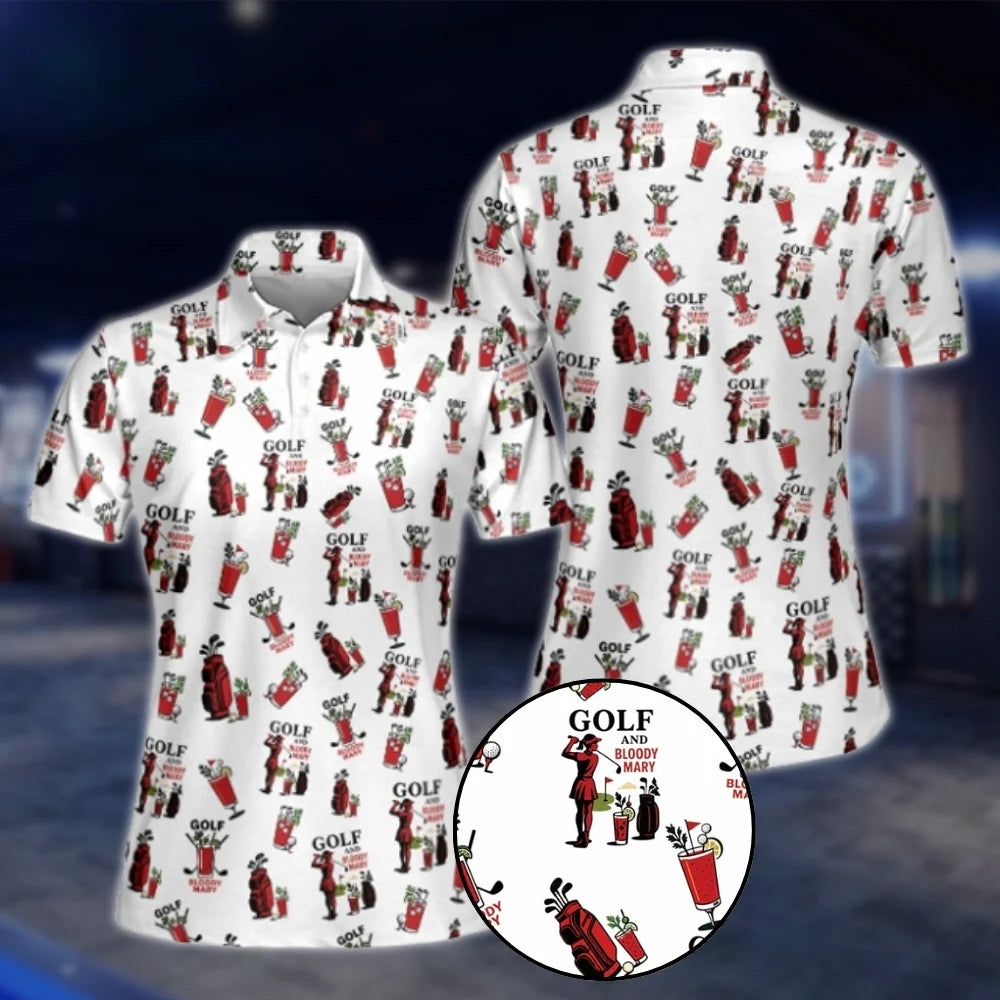Golf And Bloody Mary Golf Polo Shirt For Ladies, Coctail Golf Shirt For Women GOF0111