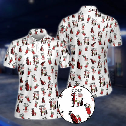 Golf And Bloody Mary Golf Polo Shirt For Ladies, Coctail Golf Shirt For Women GOF0111