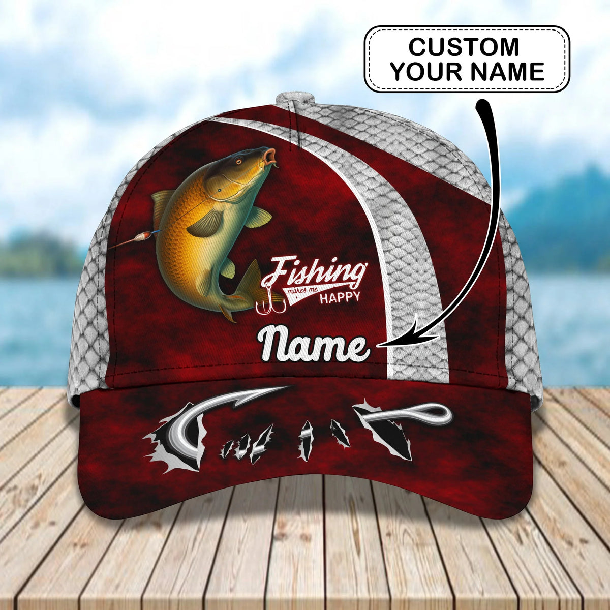 Carp Fishing 12 - Personalize Name Cap  - Loop - Ntp-169 FISH0051