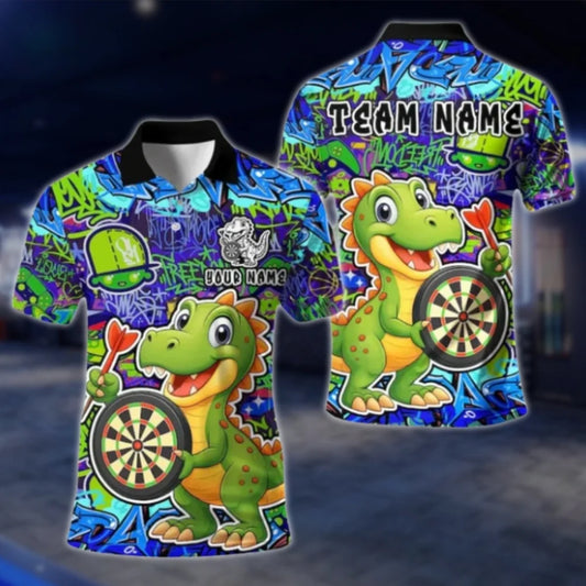 Custom Crocodile Graffiti Dart Polo Shirt For Men, Custom Crocodile Dart Team Shirts DAT0388