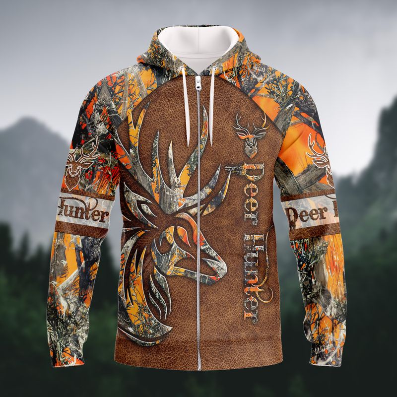 Zipper Hoodie Deer Hunting Camouflage - Hdmt ORN0117