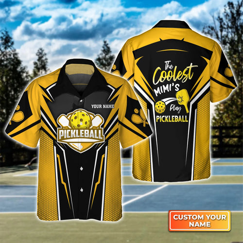 The Coolest Mimi's Play Pickleball Personalized Name 3D Hawaiian Shirt QB95 Gift For Pickleball Player PKL0106