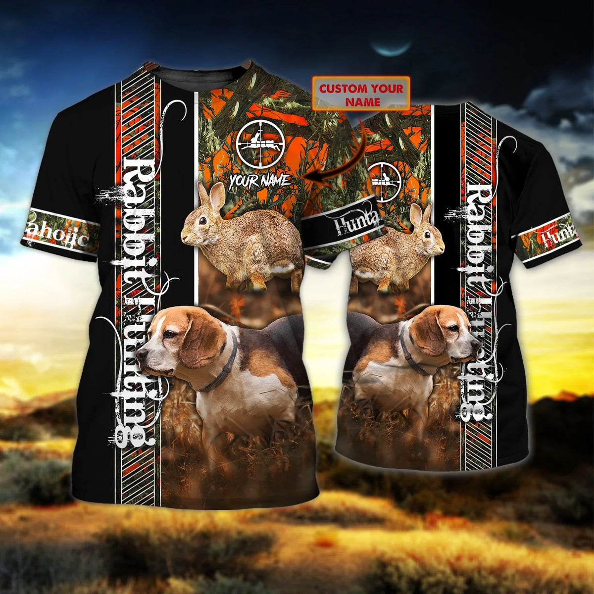 Rabbit Hunting - Beagle - Personalized Name 3D Tshirt 29 - Nvc97 HNT0226