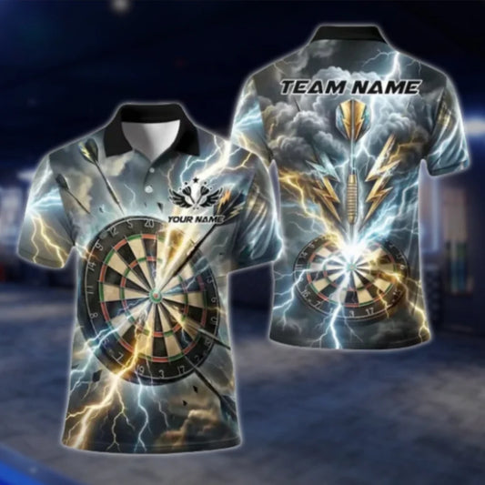 Custom Thunder Lightning Dart Polo Shirt Mens, Custom Thunder Dart Team Shirts DAT0304