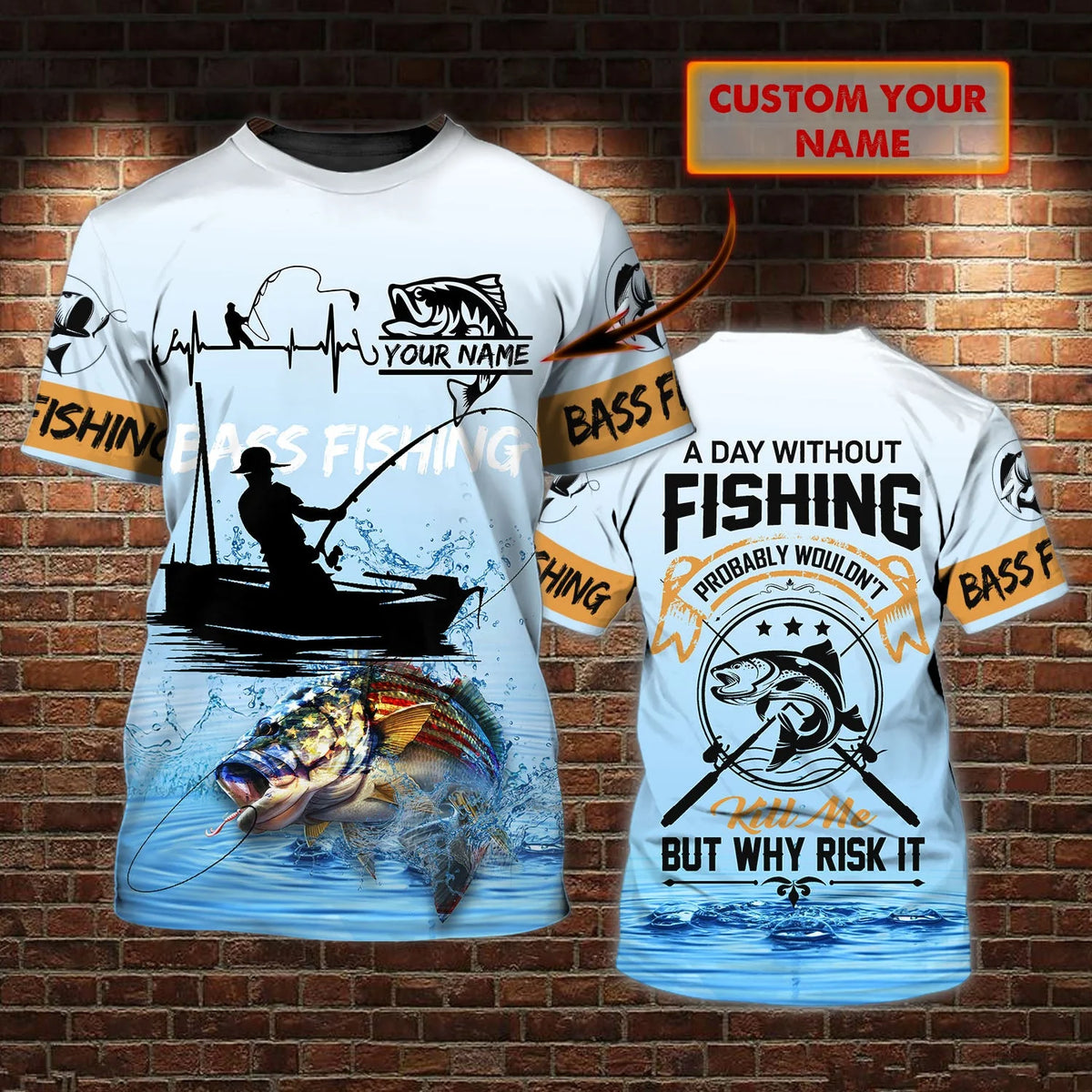 A Day Without Fishing - Personalized Name 3D T Shirt - Co98 FISH0230