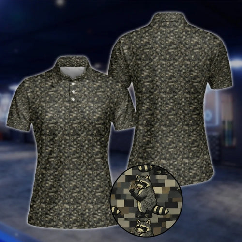 Funny Raccoon Womens Golf Polo Shirt, Raccoon Golf Shirt Women GOF0110