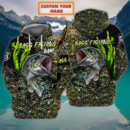 Bass Fishing 05 - Personalized Name 3D Hoodie - 177 FISH0080
