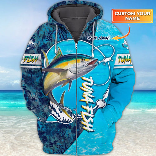 Custom 3D Tuna Fishing 3D Full Print Shirts, Unique Design for Anglers, Perfect Gift for Tuna Fishing Enthusiasts! FISH0020