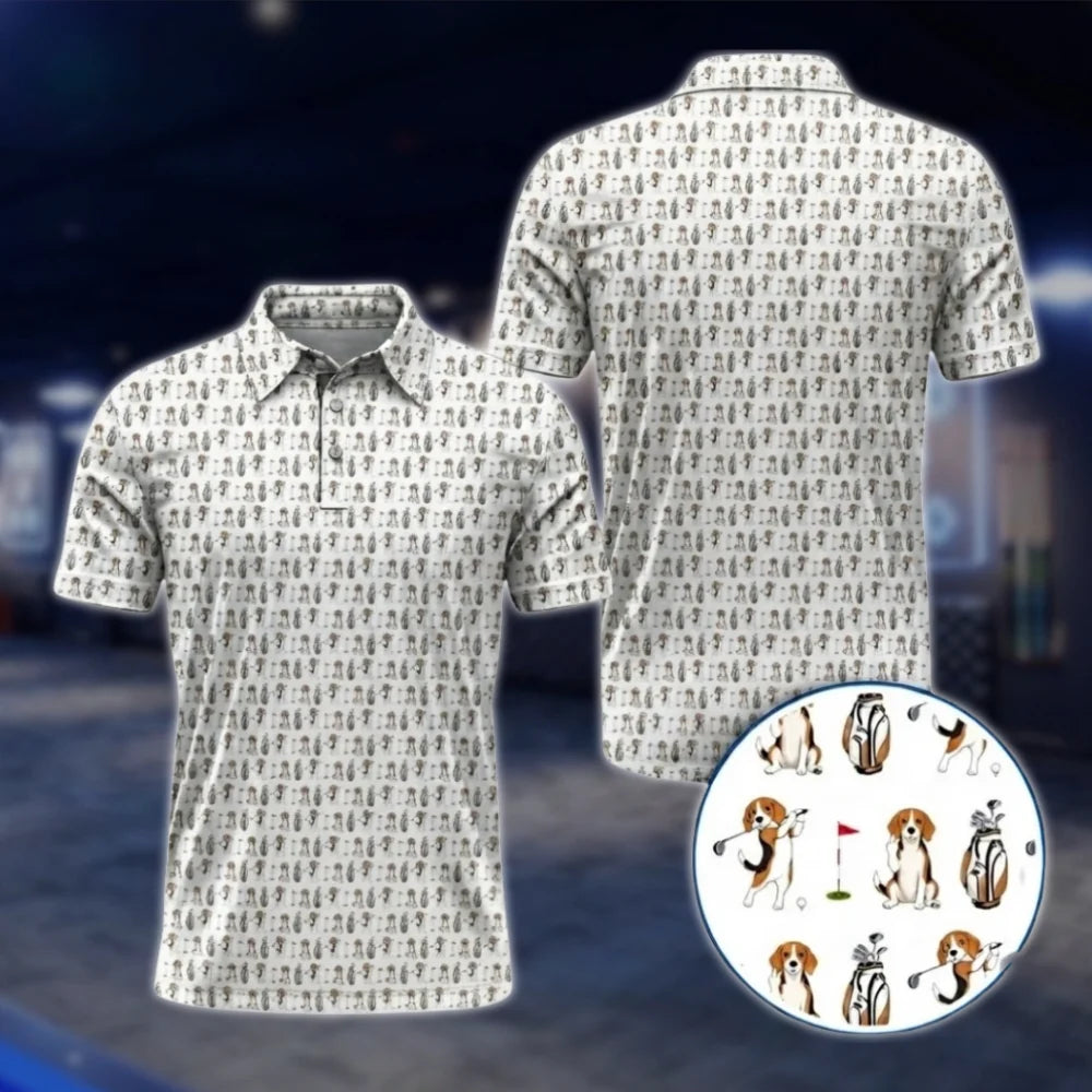 Beagle Dog Golf Polo Shirt Mens, Beagle Golf Shirt For Dog Lover GOF0038
