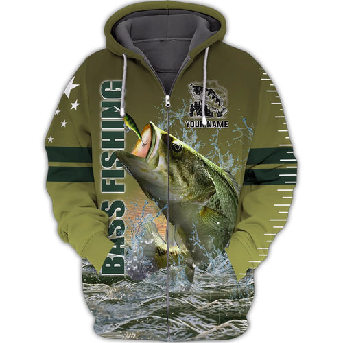 Custom 3D Bass Fishing 3D Full Print Shirts, Unique Design for Anglers, Perfect Gift for Bass Fishing Enthusiasts! FISH0018