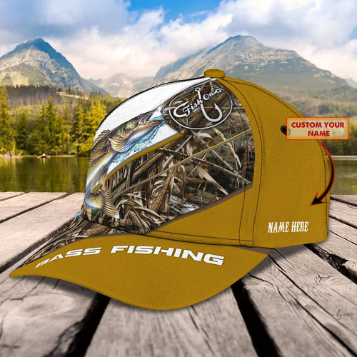 Bass Fishing 6 - Personalized Name Cap FISH0041
