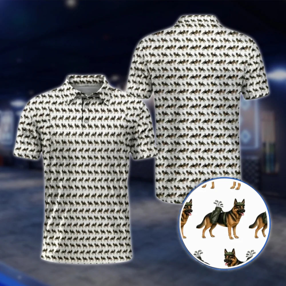 German Shepherd Mens Golf Polo Shirt, Dog German Shepherd Golf Shirt GOF0039