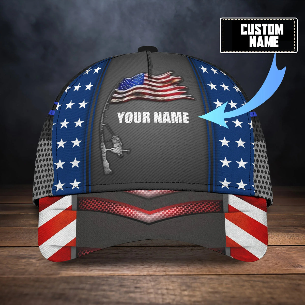 Custom Name American Fishing Classic Cap N94 FISH0142