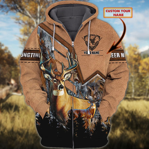 Hunting - Personalized Name 3D Zipper hoodie - Urt96 158 HNT0059