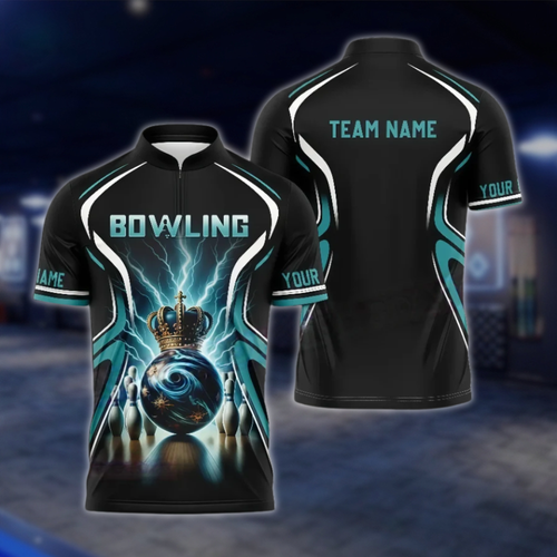 Personalized Crown Ball Bowling Team Jersey, Men's Custom Bowling Team Shirt BZ0928 BOW0013