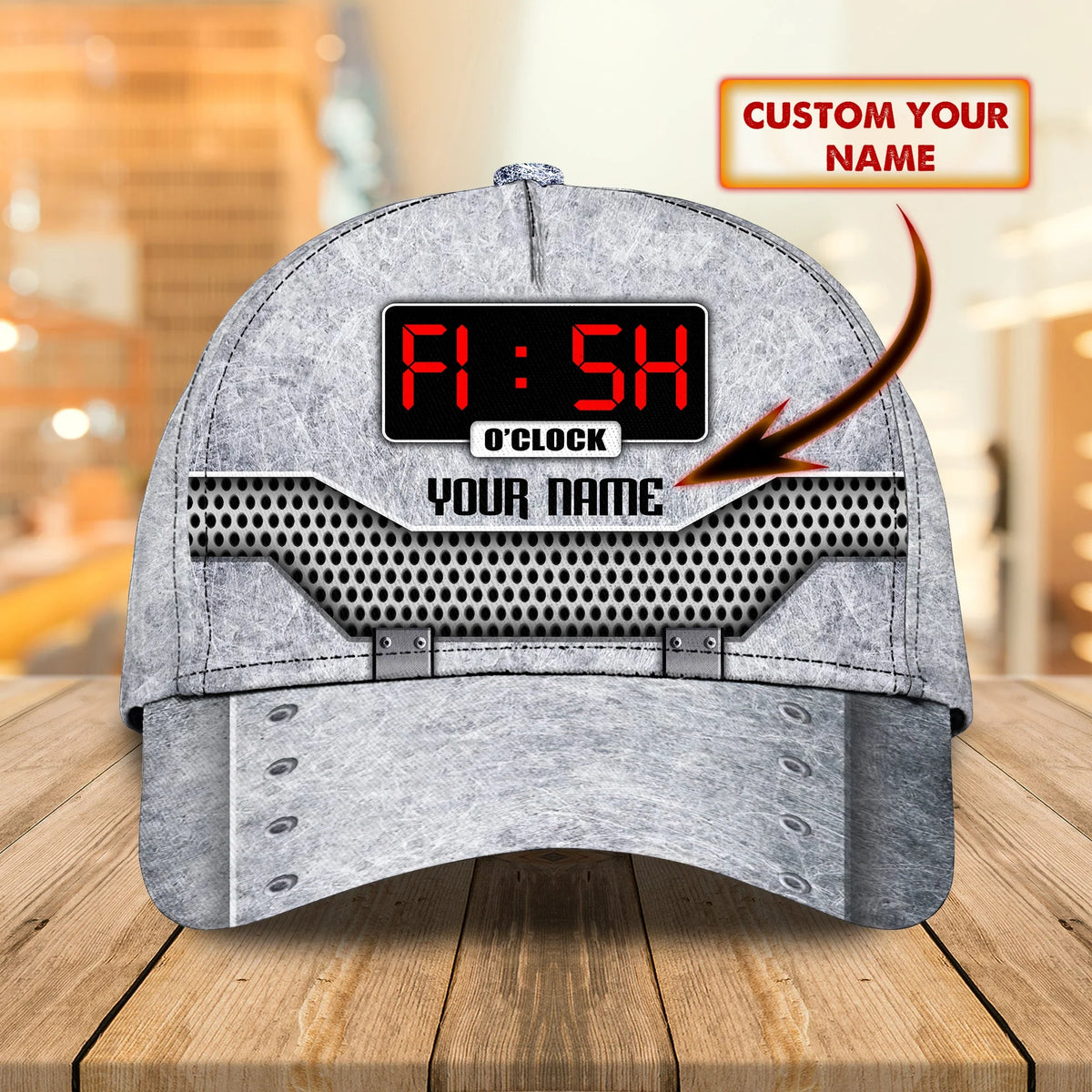 Fishing Clock - Personalized Name Cap - Boom - Hkm FISH0140