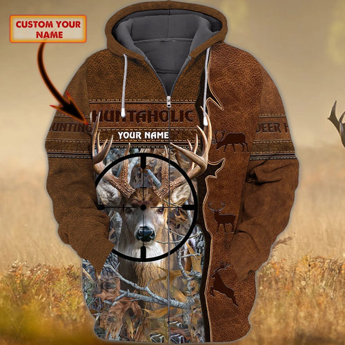 Deer Hunting - 182 - Personalized Name 3D Zipper hoodie - CO98 HNT0034