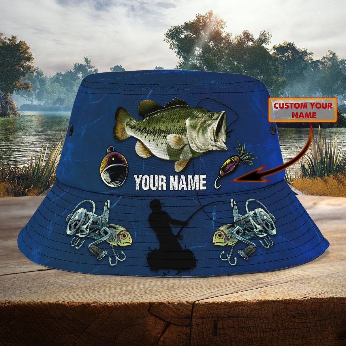 Custom Bucket Hat - Bass Fishing - 155 FISH0155