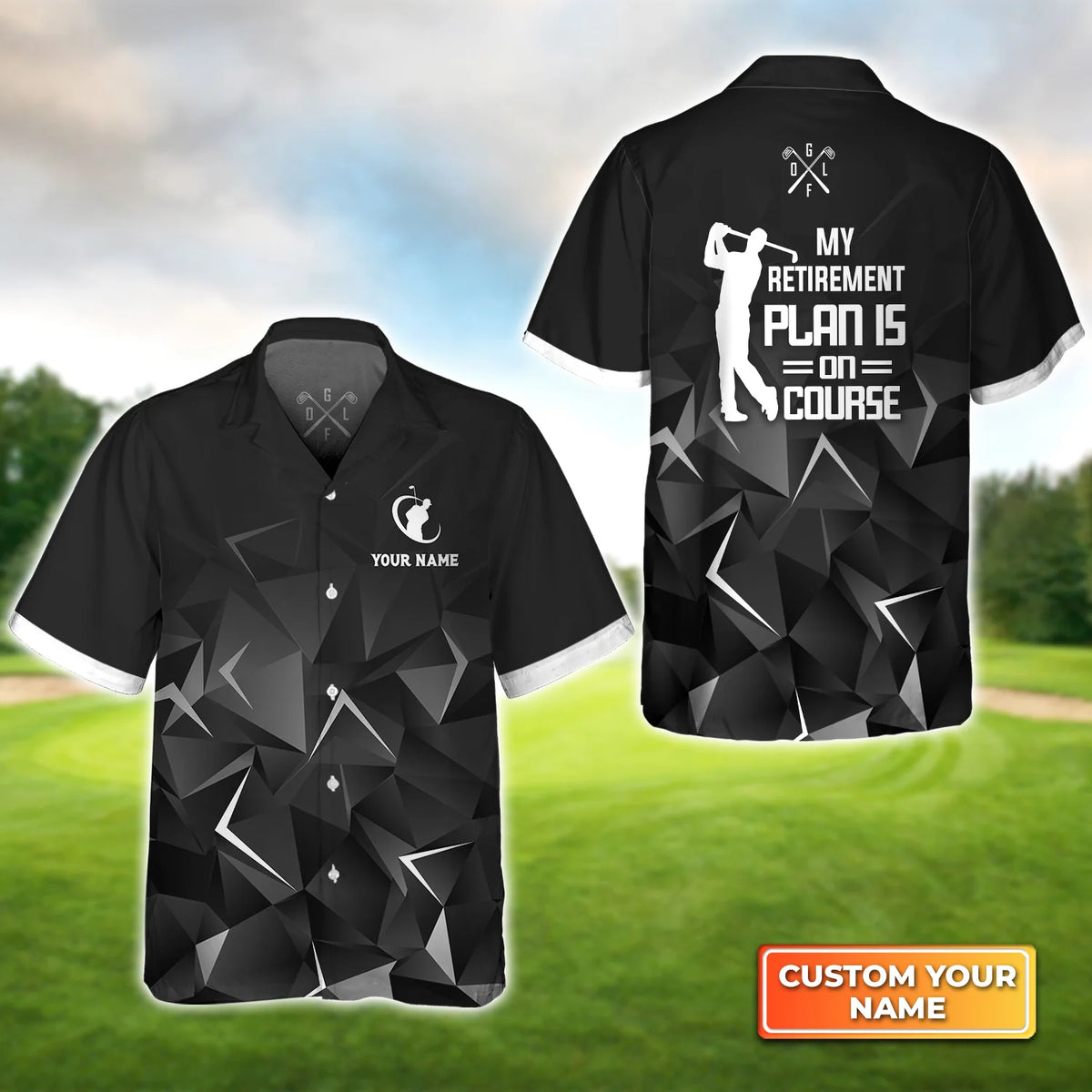 Golfing My Retirement Plan Is On Course Personalized Name 3D Hawaiian Shirt QB95 Gift For Golfer ORN0197