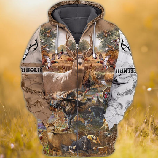 89 Mule Deer Hunting 3D Zipper Hoodie HNT0018