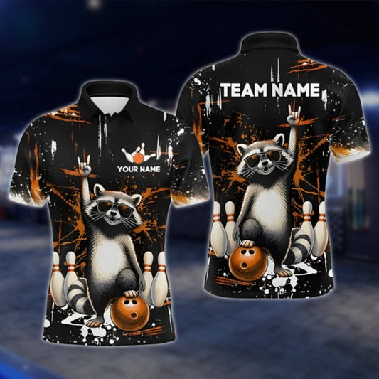 Custom Raccoon Funny Bowling Shirt For Mens, Custom Raccoon Team Bowling Shirts BZ0346 BOW0437
