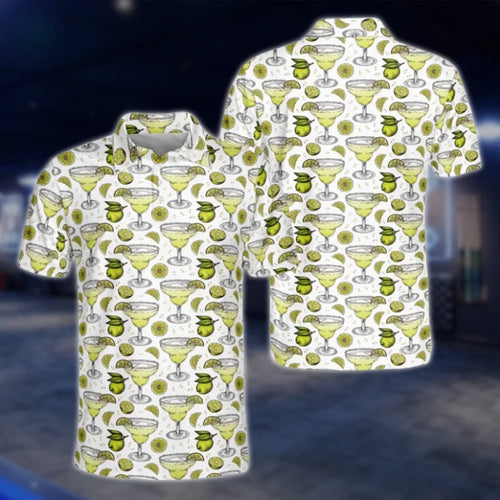 Margarita Cocktail Golf Polo Shirt For Men, Cocktail Lover Golf Shirt GOF0156