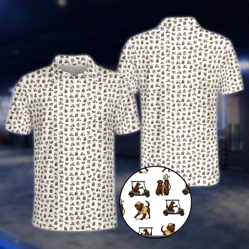 Men's Labrador Dog Golf Polo Shirts, Labrador Lover Golf Shirts GOF0214