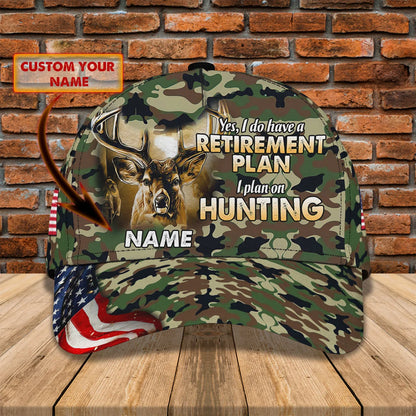 American - Deer Hunting 3- Personalized Name Cap - Loop- T2k-165 HNT0202