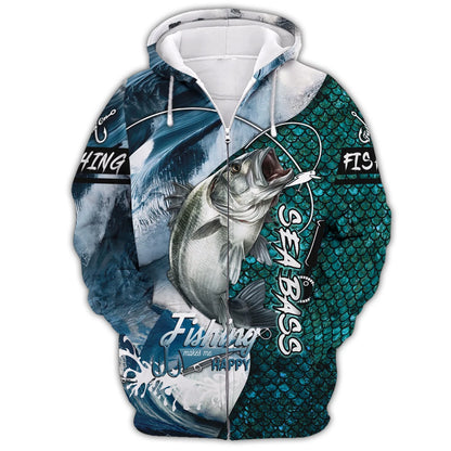 Fishing Shirt 3D Full Print Bass Fishing Hoodie Tshirt FISH0074