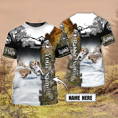 Rabbit Hunting - Personalized Name 3D Tshirt HNT0240