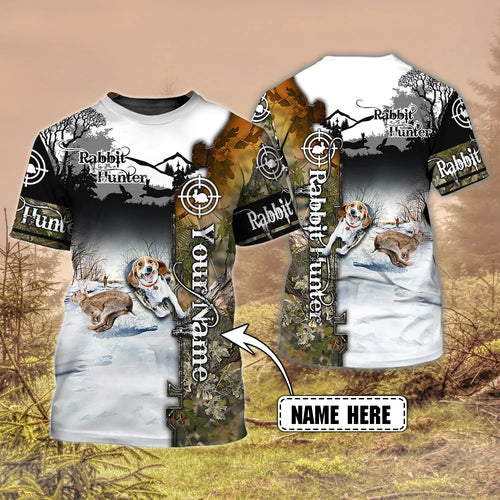Rabbit Hunting - Personalized Name 3D Tshirt HNT0240