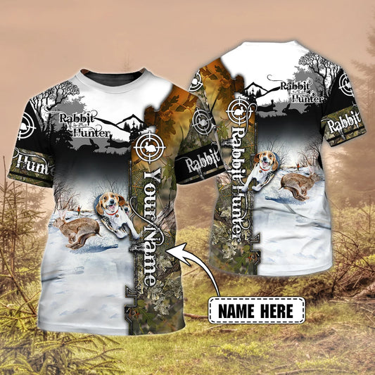 Rabbit Hunting - Personalized Name 3D Tshirt HNT0240