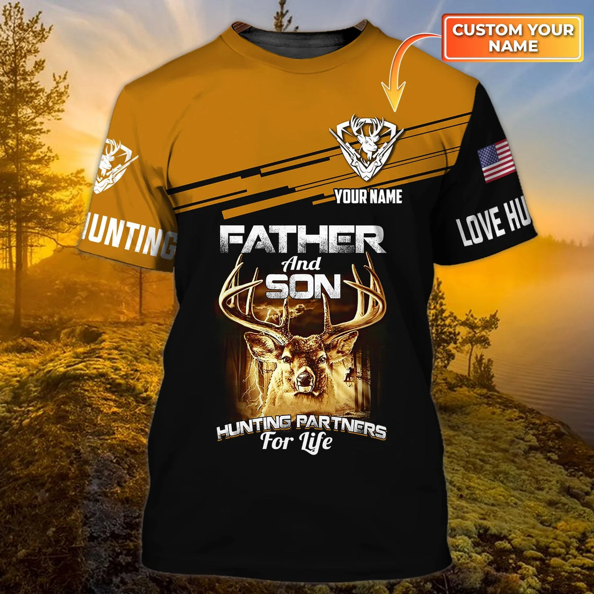 Father and son - Personalized Name 3D Tshirt - Boom ORN0259