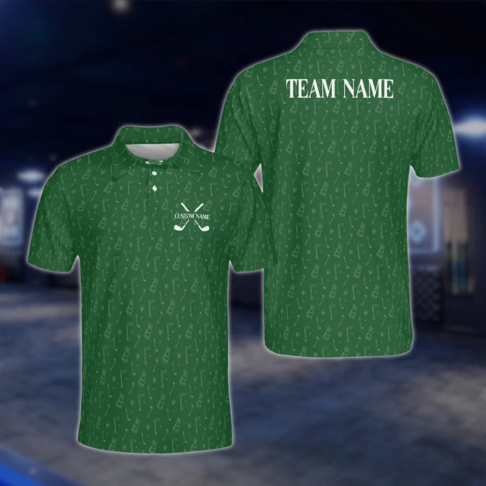 Personalized Green Golf Team Polo Shirt For Men, Custom Golf Shirts GOF0069
