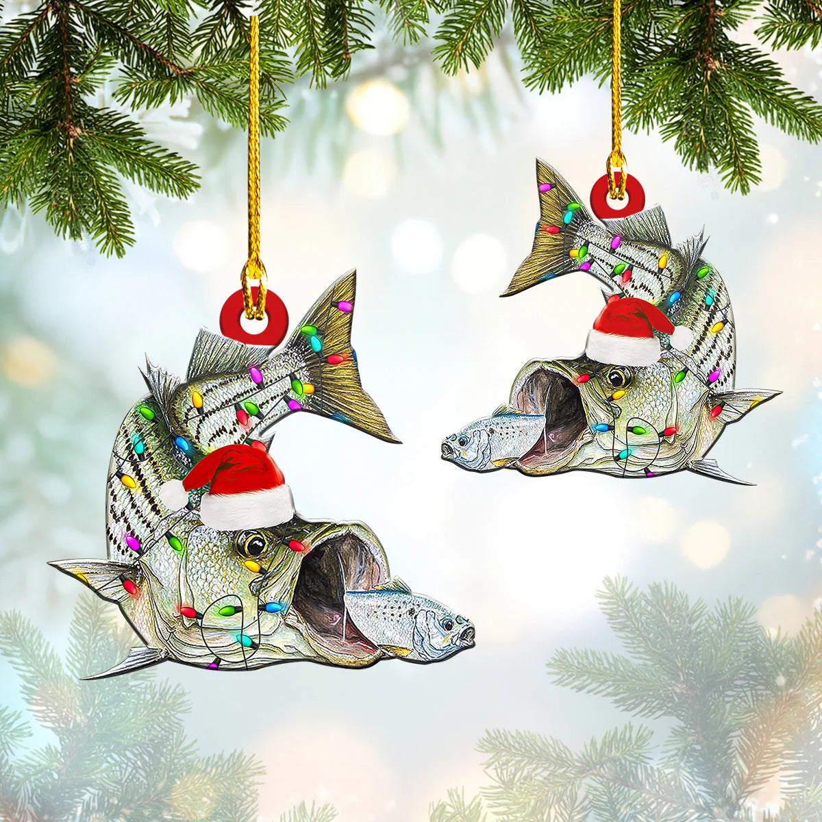 Striper Bass Fishing - Shaped Ornament - 537 ORN0059