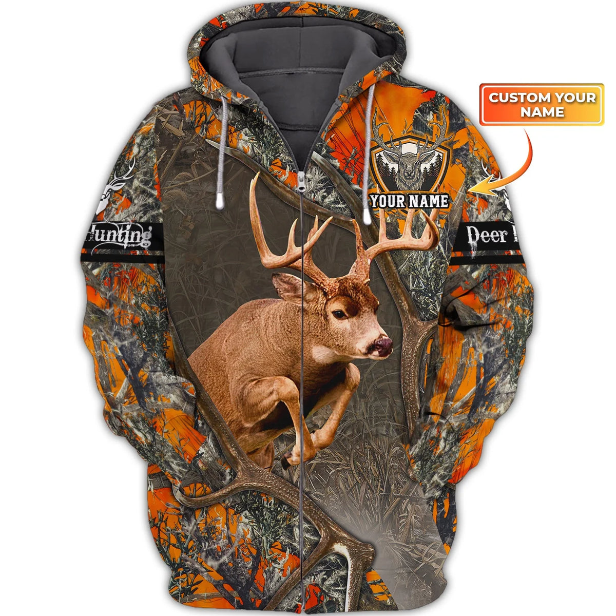 Hunting - Personalized Name 3D Zipper hoodie - Nsd99 8386 HNT0069