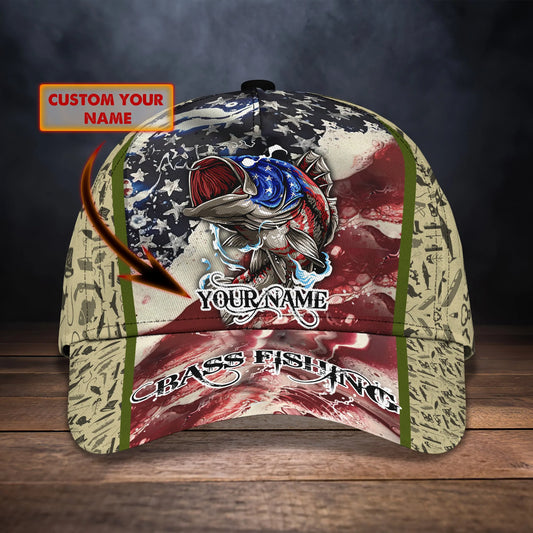 Bass Just Fish It 01 - Personalized Name Cap FISH0248
